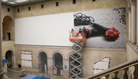 Worcester Art Museum installation of THINK AGAIN mural