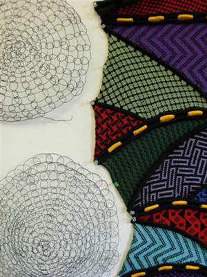 Fiber art in progress by Adrienne Sloane