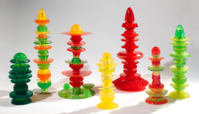 Niho Kozuru, LIQUID SUNSHINE SERIES (2008), cast rubber, variable size (smallest, H 22 in to Largest, H 40 in)
