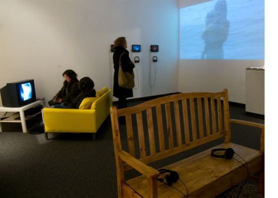 Lana Z. Caplan, REFRAIN, LOVE POEMS, WOMAN IN THE DUNES, PORTRAIT (2010), installation overview