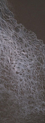 Rhonda Smith, Fractal Pile-up, pencil on paper, 14 inches X 5 inches