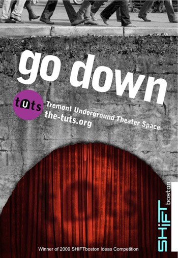 Bus shelter ad for the Tremont Underground Theater Space