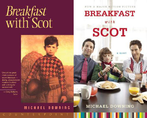 Original book jacket and movie tie-in cover for BREAKFAST WITH SCOT by Michael Downing (Counterpoint, 2000)