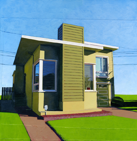 Leah Giberson, WESTLAKE GOLD (2010), acrylic on photographic print on panel, 10x10 in