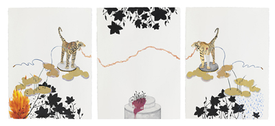 Naoe Suzuki, COME, LITTLE GIRL, COME (2010), Mineral pigment and graphite on paper, 30x66 in