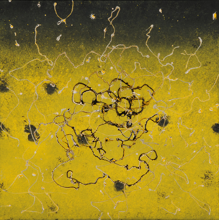 Steven Bogart, LE GIBET (2009), oil and rustoleum, 16x16 in, photo by Erik Hansen
