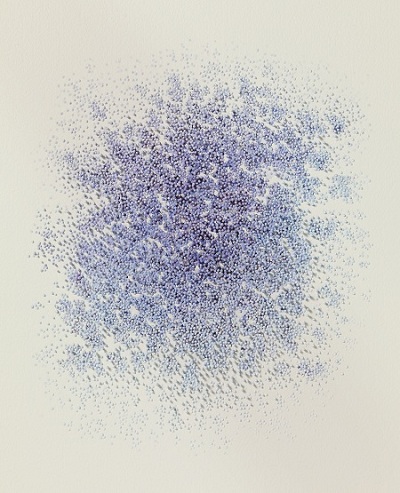 Masako Kamiya. Blue Fairy, 2010, 30 inches x 22 inches, Gouache on paper. Photograph by Clements/Howcroft Photography.<br />