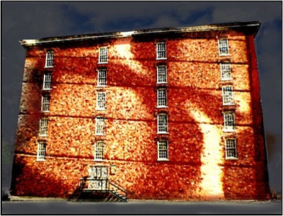 Michael Hoerman's digital rendering of Storehouse No. 1, a video installation proposed by The Temp Series Project in Lowell