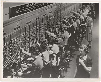 Photograph of Women Working at a Bell System Telephone Switchboard, U.S. National Archives