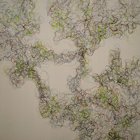 Brian Corey, GEO BREAK (2011), acrylic, ink, on panel, 12x12 in