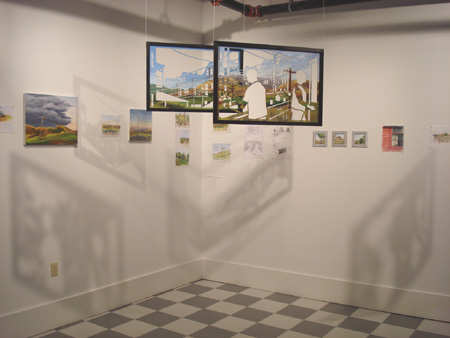 New cut-silhouette paintings by Rachel Mello (wide view)