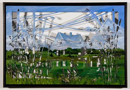 Rachel Mello, WHITHER SHALL I WANDER, oil on hardboard, cut to silhouette, 21 1/2 in hx37 in w total