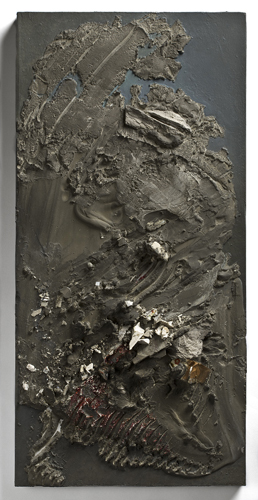 Elaine Spatz-Rabinowitz, UNTITLED WAR RELIEF (2011), oil and cast pigmented Hydrocal, 20x9x2 in