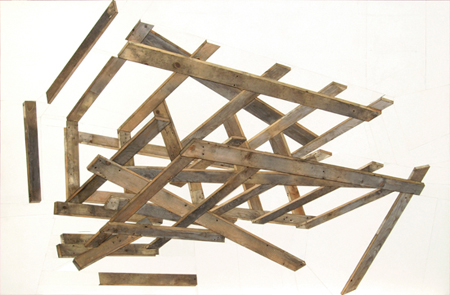 Michael Zelehoski, CRATE (2011), found crate, painted plywood, 63x96 in
