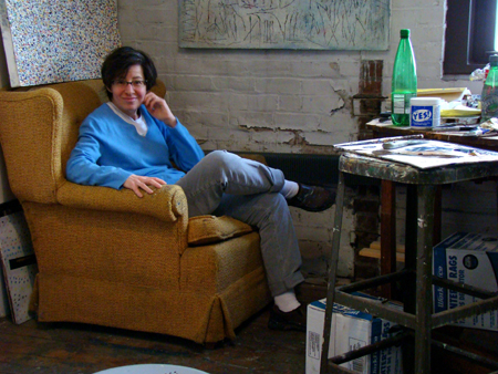 Stacey Alickman in her Somerville studio