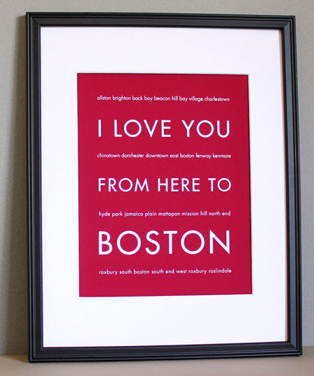 Poster of I Love You Boston by HopSkipJumpPaper