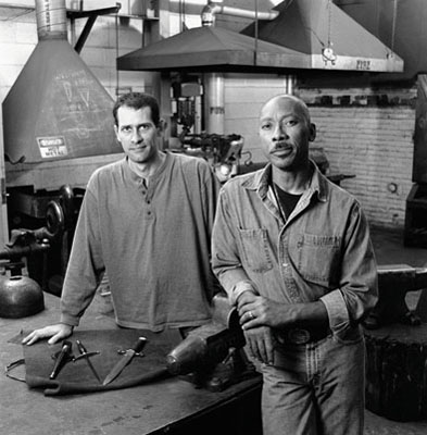 Image credit: Paul Cooper (left) and J.D. Smith, Apprenticeship - Bladesmithing, 2007. Photo by Billy Howard.