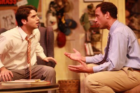 Thomas Azar (left) as Alan and Jason Farr as Frankie in a scene from Centre Stage Theatre production of Identity Crisis. (Photo: Wofford Jones).