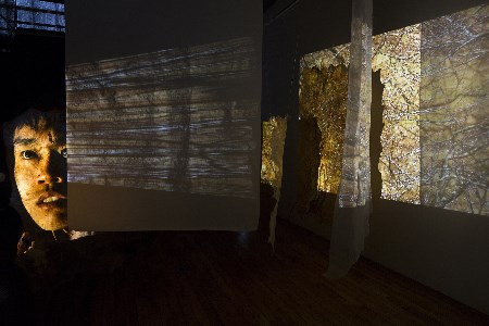 Installation detail of BLINDSIGHT with Hope Wen, photo by Sarah Bliss