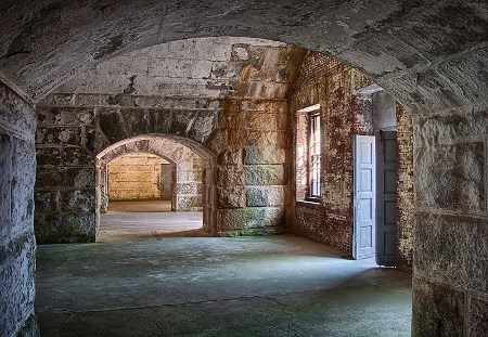 Fort Warren on Georges Island, location of site-responsive installations for COVE, part of the Isles Arts Initiative
