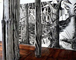 Lydia Kann Nettler, BETWEEN TREES (2007), drawing/mixed media