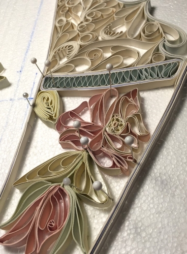 Detail image of Janice Jakielski's tape casted porcelain work