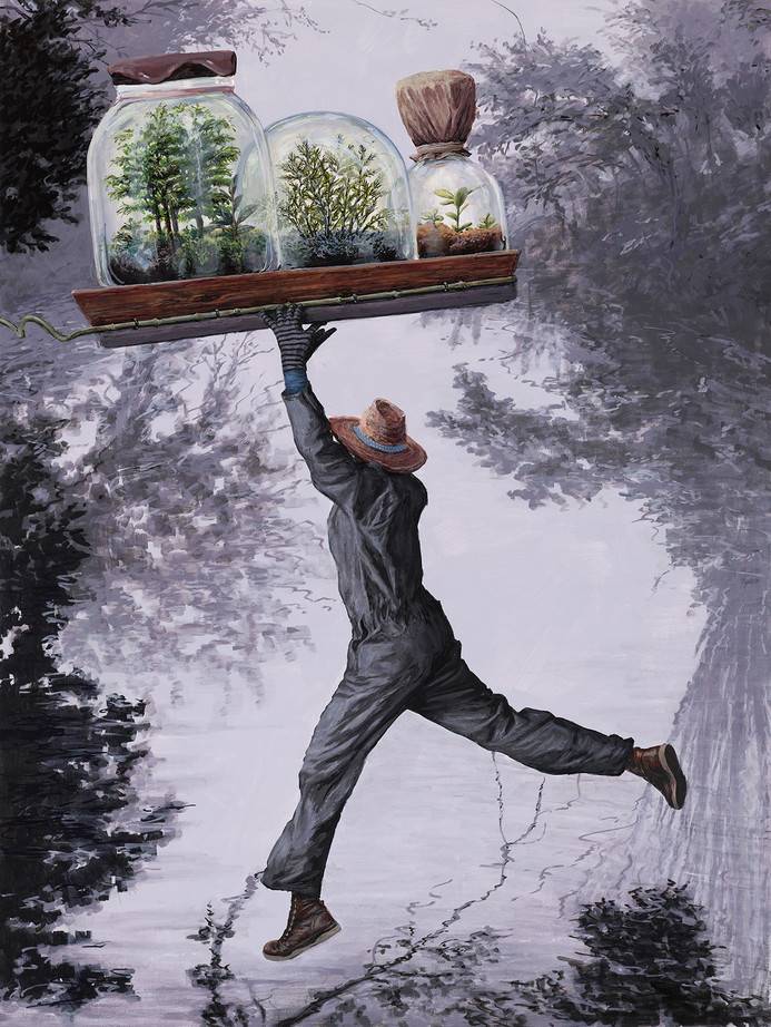 Drawing by Ethan Murrow (Drawing & Printmaking Fellow '16) from the installation THE GREENHOUSE at Cahoon Museum of Art.