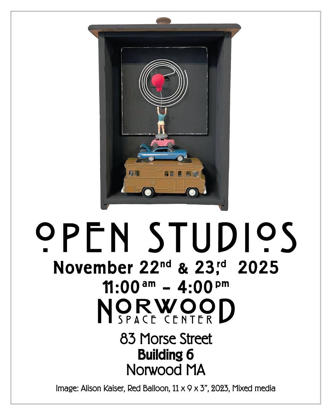 Promotional image for Norwood Space Center Open Studios.